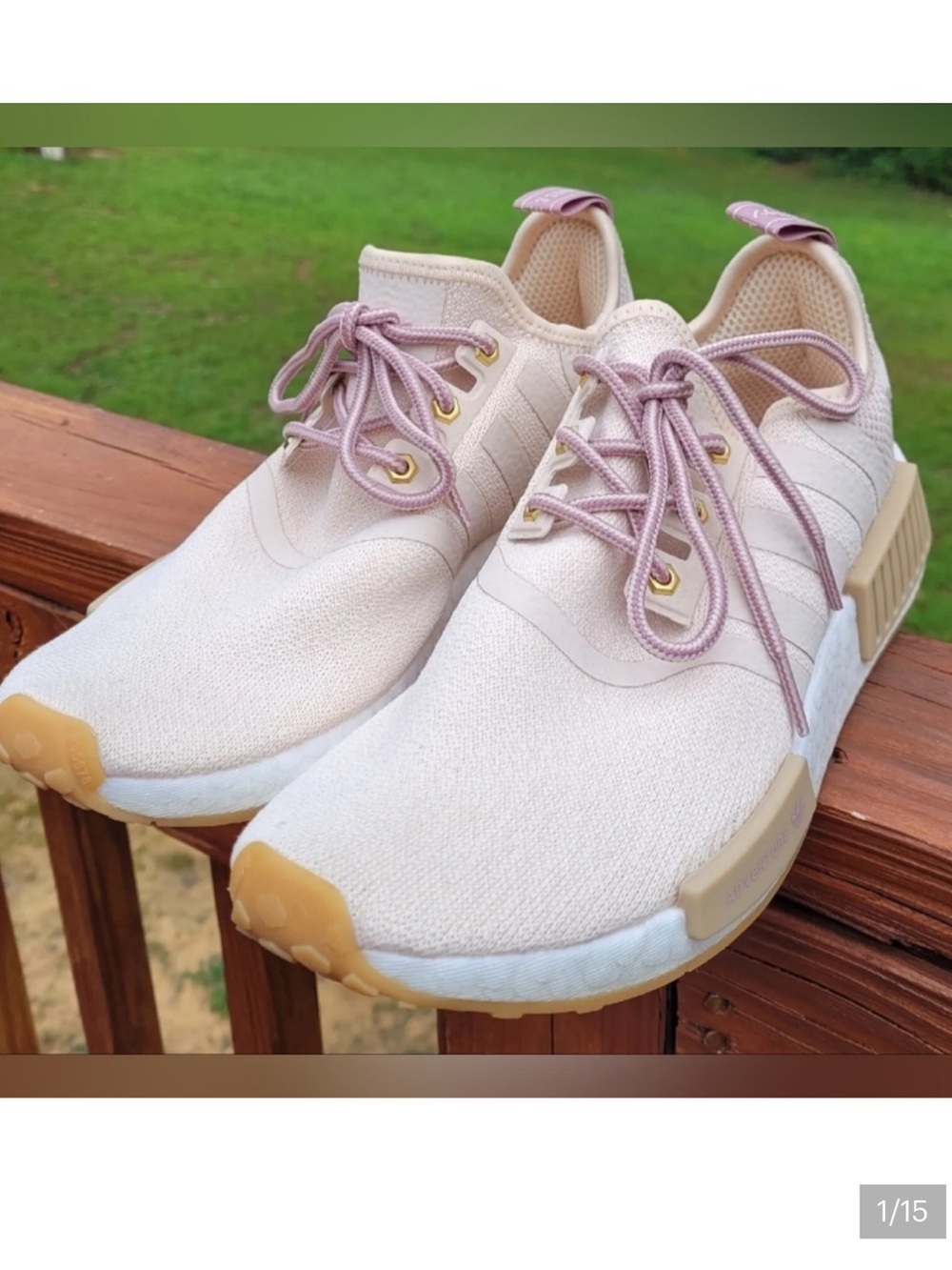adidas Women's NMD R1 Sneakers in Light Pink and Beige